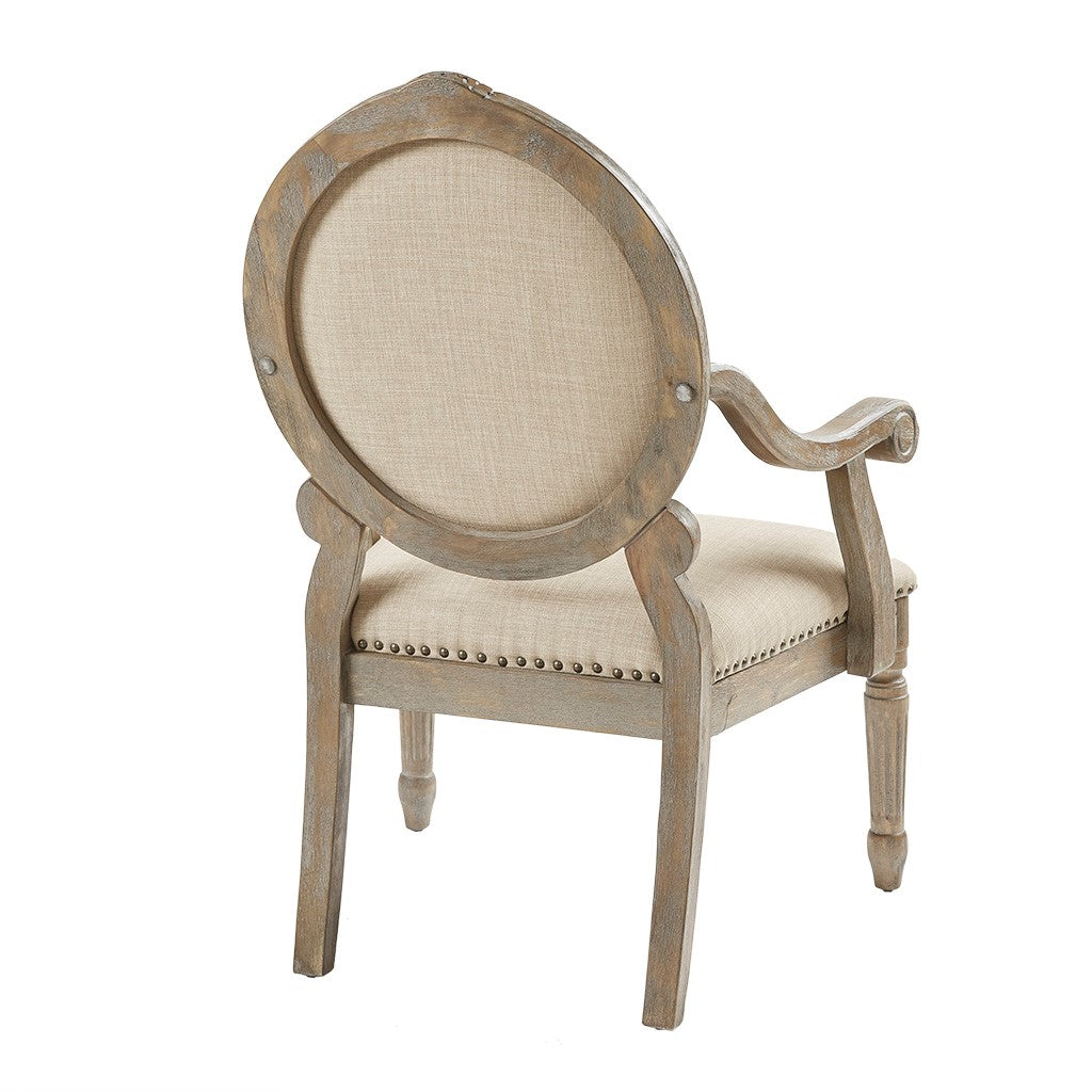 Brentwood Exposed Beige Wood Arm Chair
