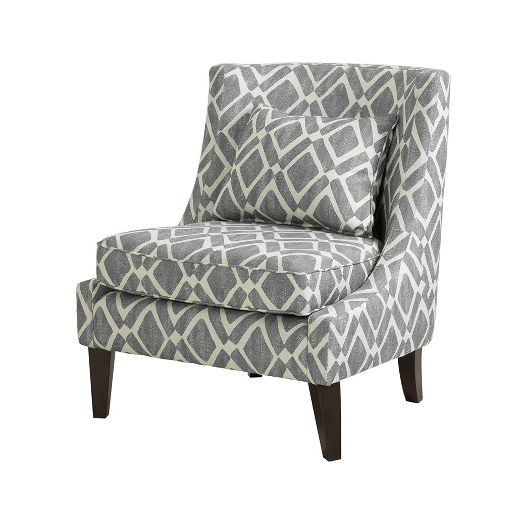 Waverly Swoop Grey Arm Chair