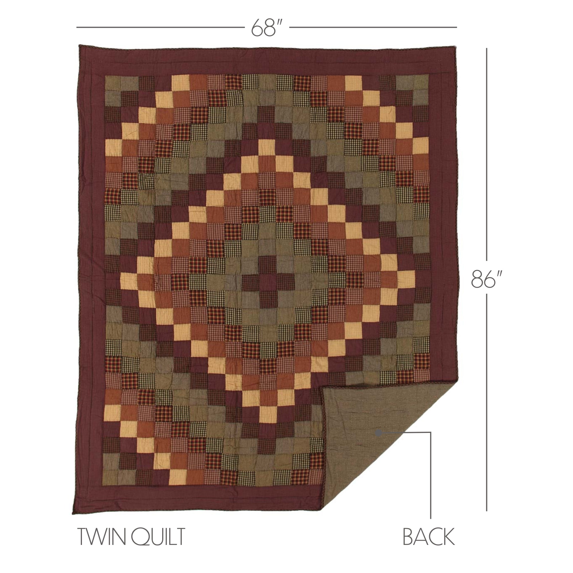 Heritage Farms Twin Quilt 68Wx86L
