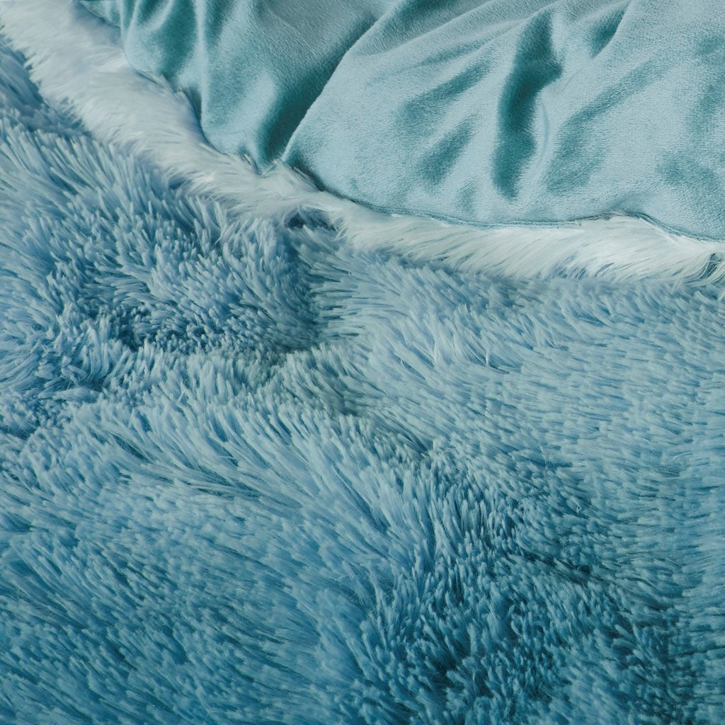 Cleo Ombre Shaggy Fur Comforter Set