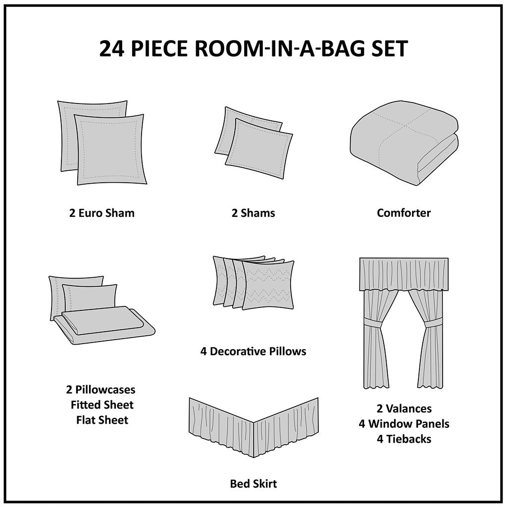 Joella Grey 24-Piece Room in a Bag