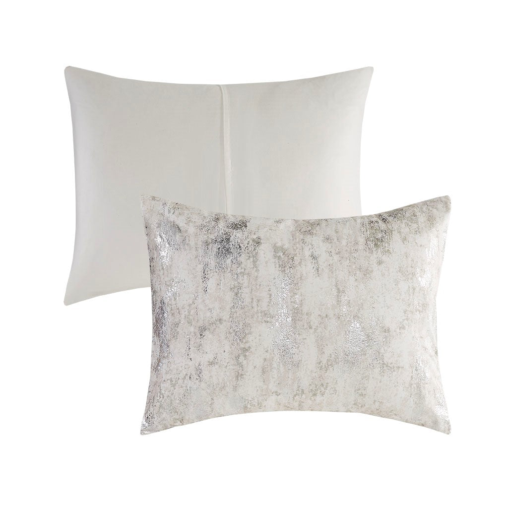 Pearl Metallic Printed Velvet Comforter Set