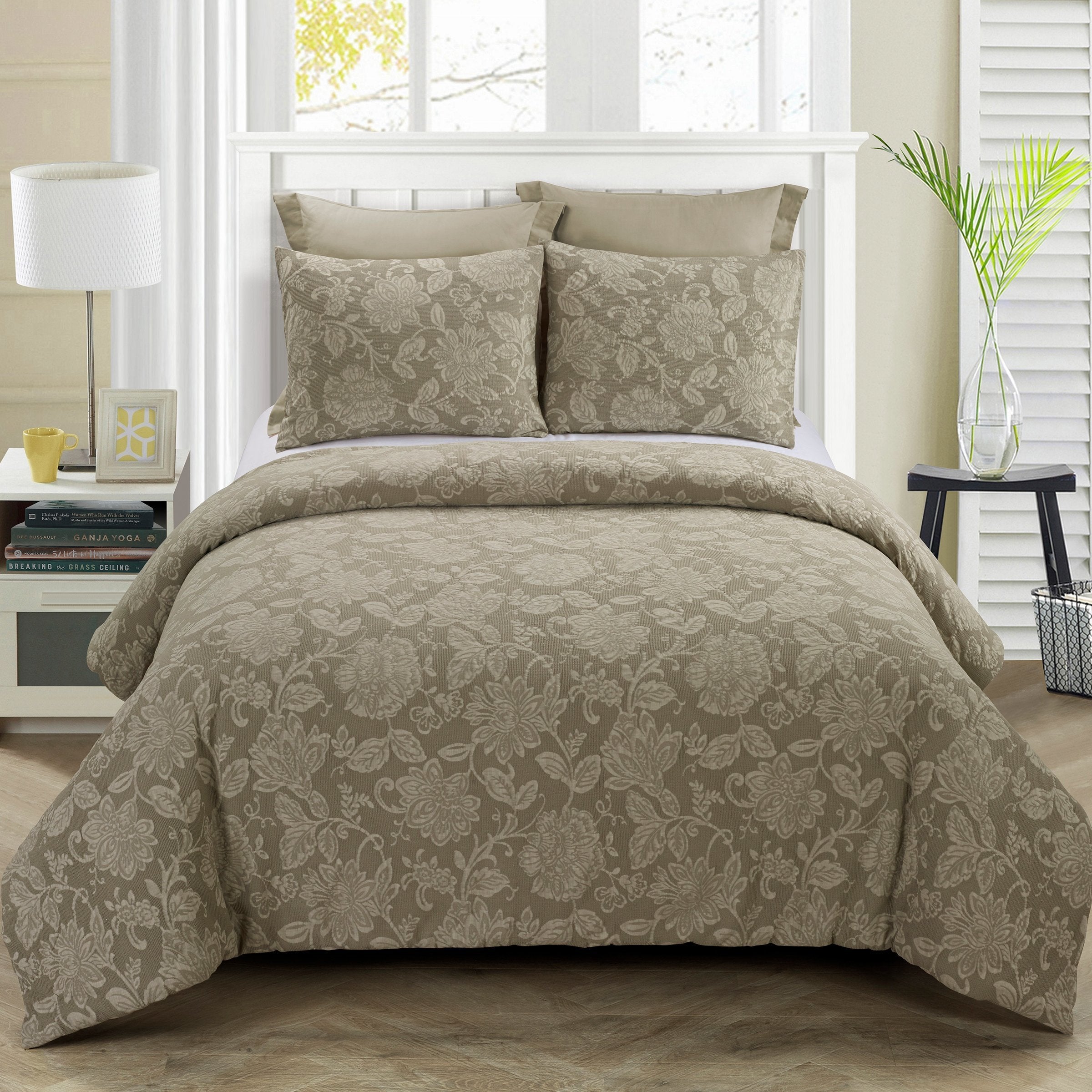 Amadora Taupe 3-Piece Comforter Set Comforter Sets By Donna Sharp