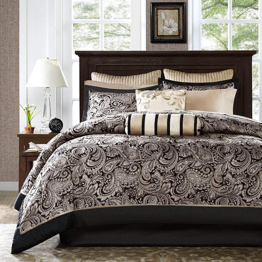 Aubrey Black 12-Piece Comforter Set Comforter Sets By Olliix/JLA HOME (E & E Co., Ltd)