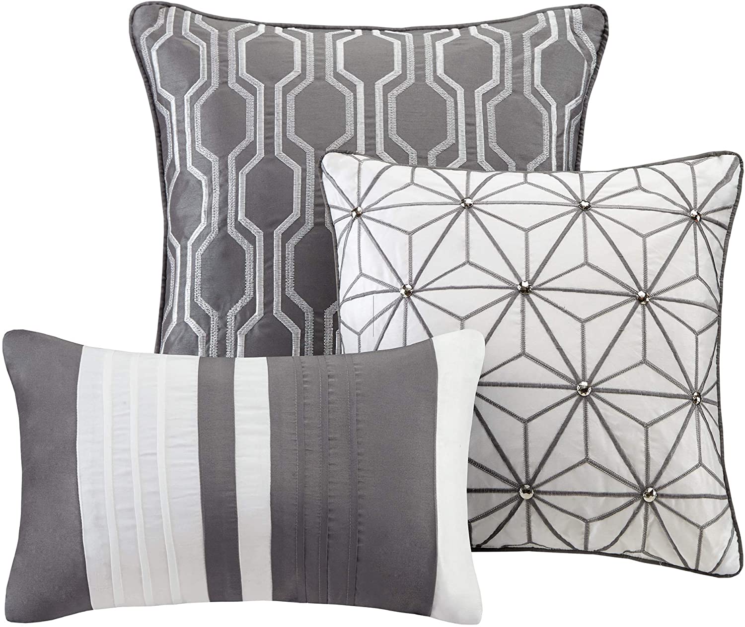 Carlow Grey 7-Piece Comforter Set Comforter Sets By Olliix/JLA HOME (E & E Co., Ltd)