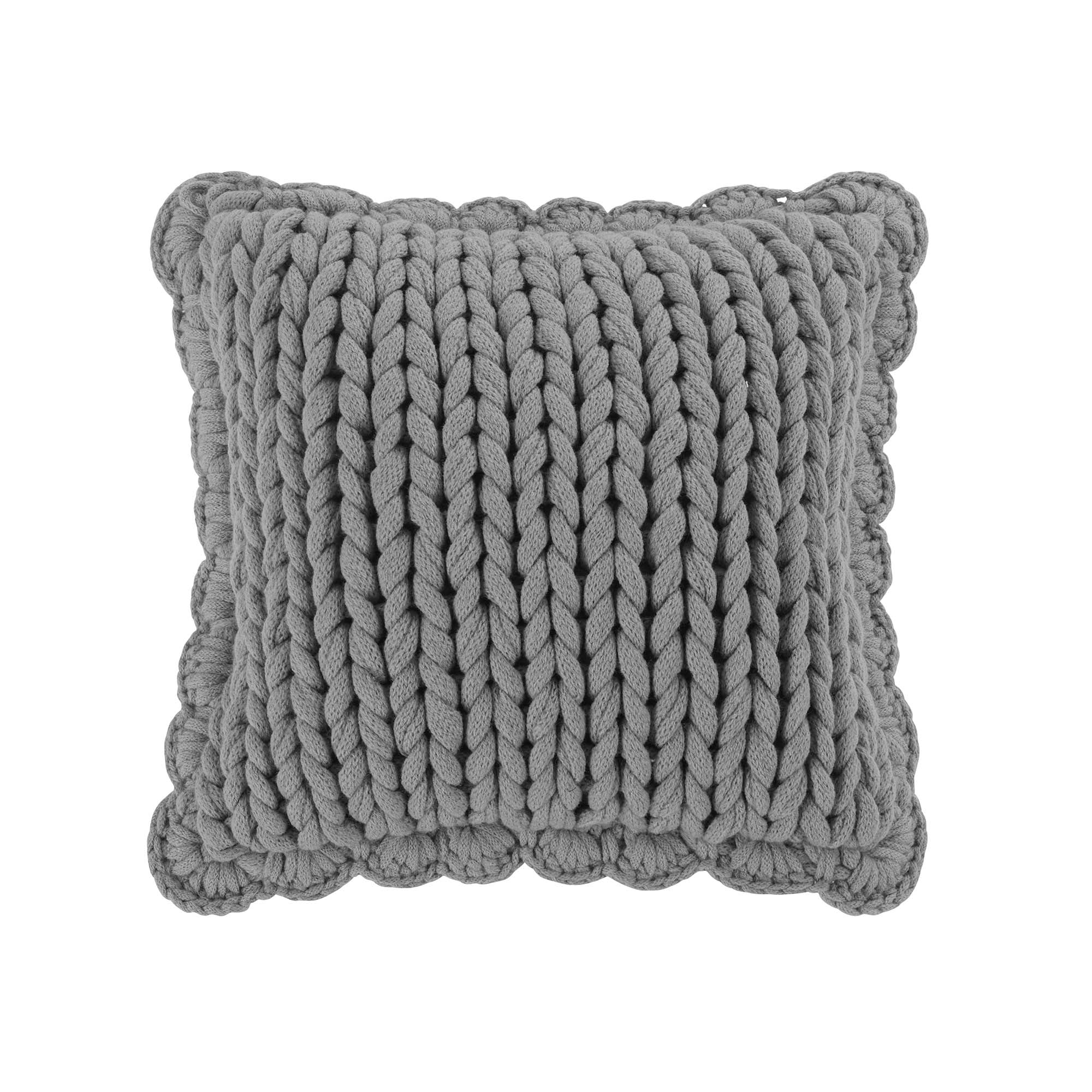 Chunky Knitted Grey Decorative Pillow Throw Pillows By Donna Sharp