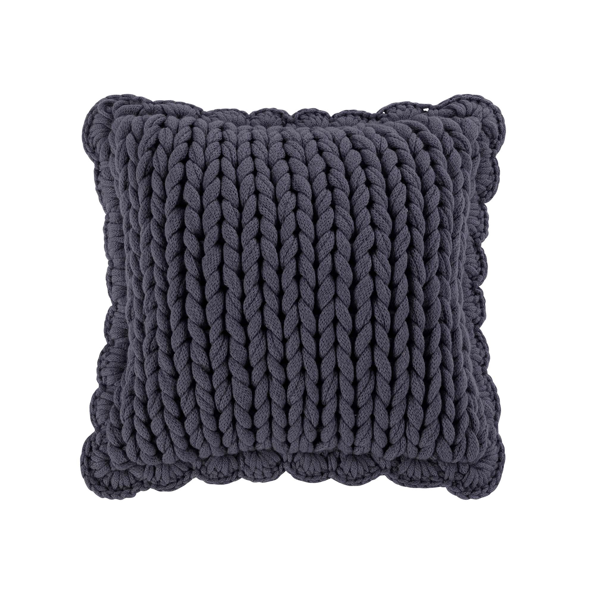 Chunky Knitted Indigo Decorative Pillow Throw Pillows By Donna Sharp