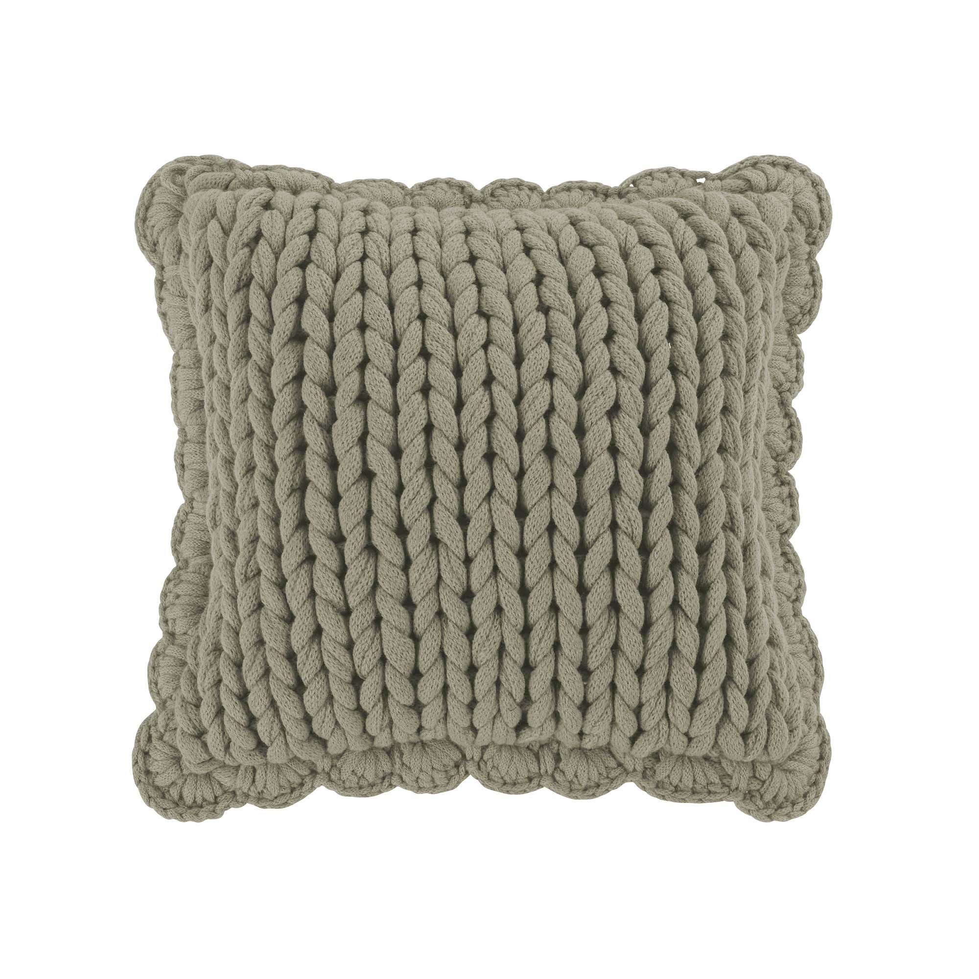 Chunky Knitted Sage Decorative Pillow Throw Pillows By Donna Sharp