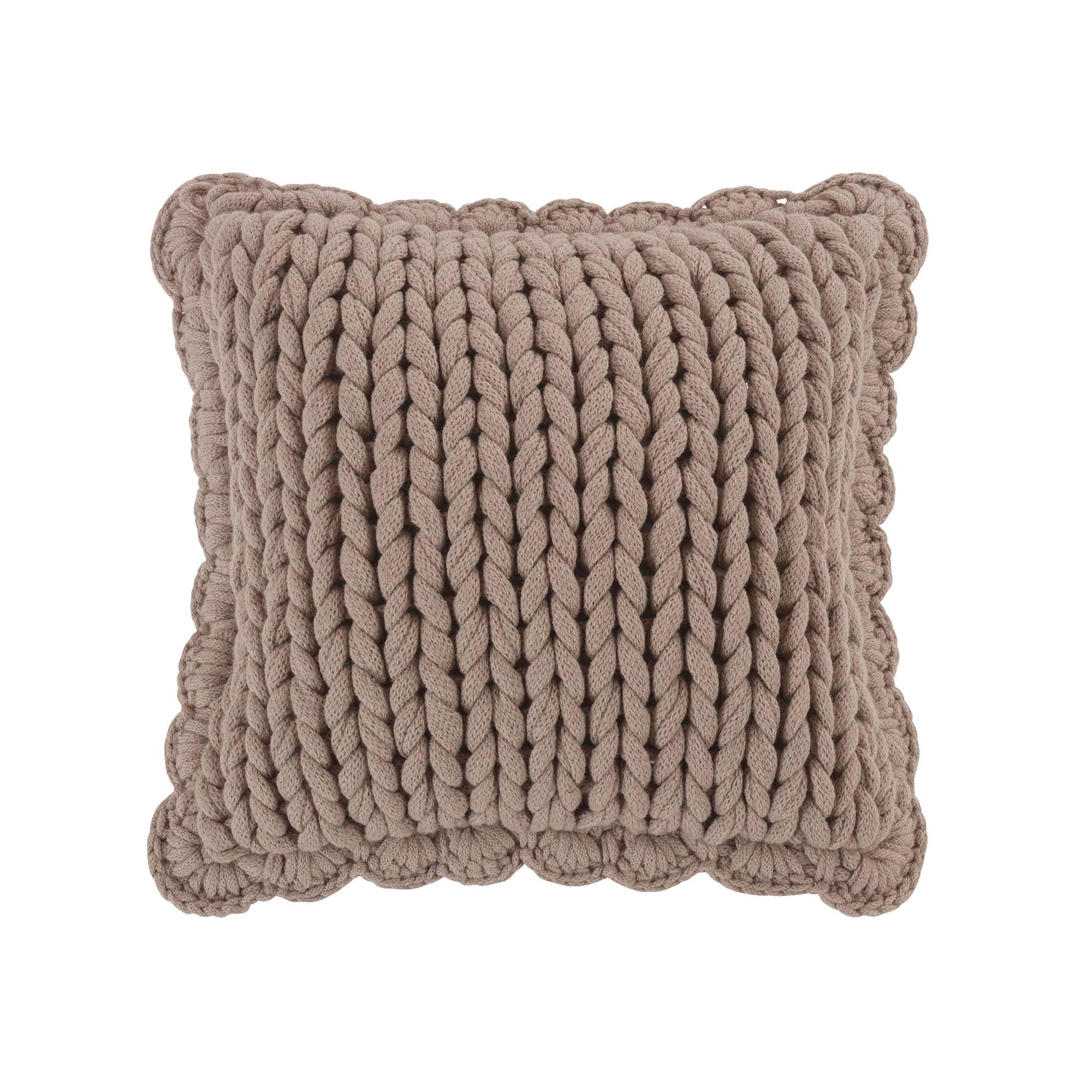 Chunky Knitted Taupe Decorative Pillow Throw Pillows By Donna Sharp