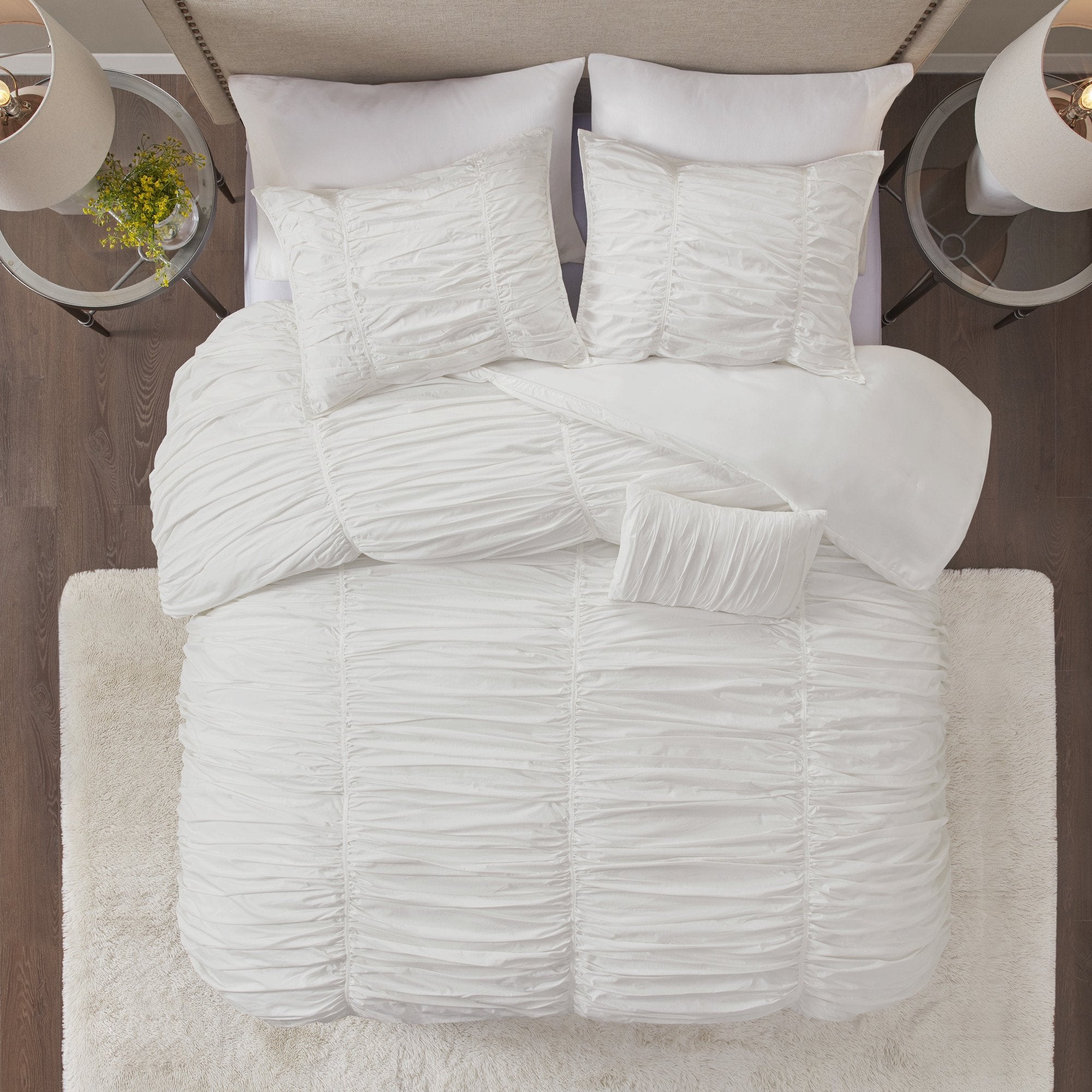 Delancey White 4-Piece Comforter Set Comforter Sets By Olliix/JLA HOME (E & E Co., Ltd)
