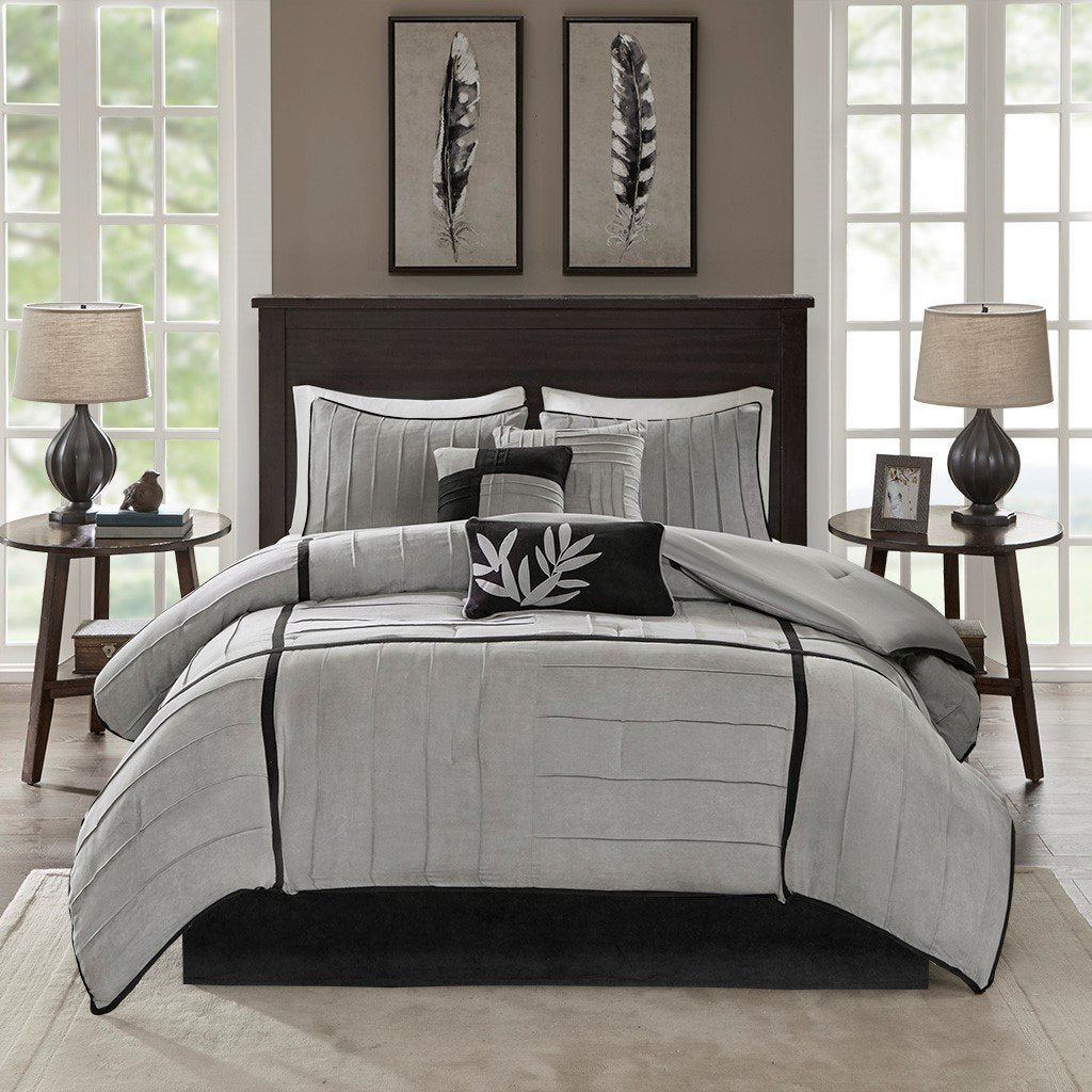 Dune Grey 7-Piece Comforter Set Comforter Sets By Olliix/JLA HOME (E & E Co., Ltd)