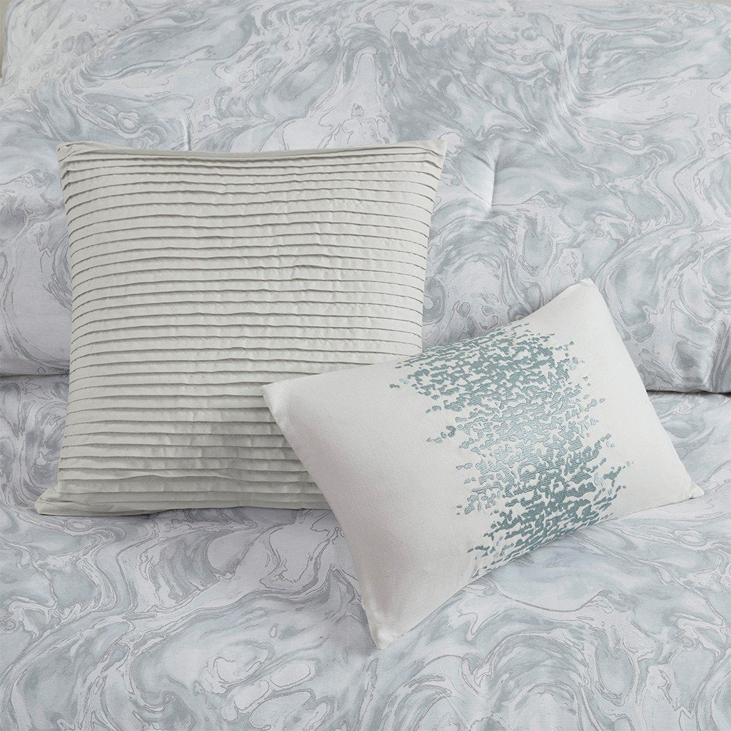 Emory Grey 7-Piece Comforter Set Comforter Sets By Olliix/JLA HOME (E & E Co., Ltd)