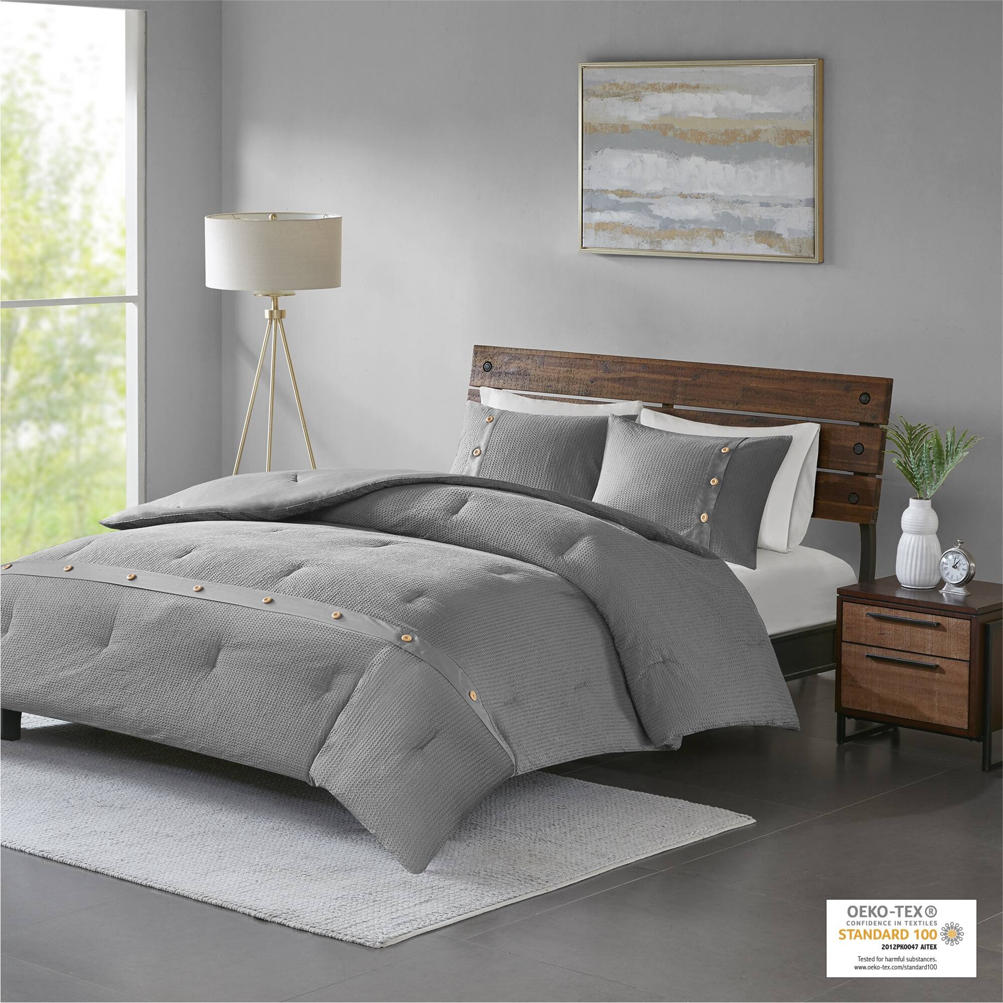 Finley Grey 3-Piece Comforter Set Comforter Sets By Olliix/JLA HOME (E & E Co., Ltd)