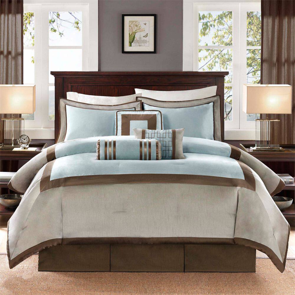 Genevieve Blue 7-Piece Comforter Set Comforter Sets By Olliix/JLA HOME (E & E Co., Ltd)