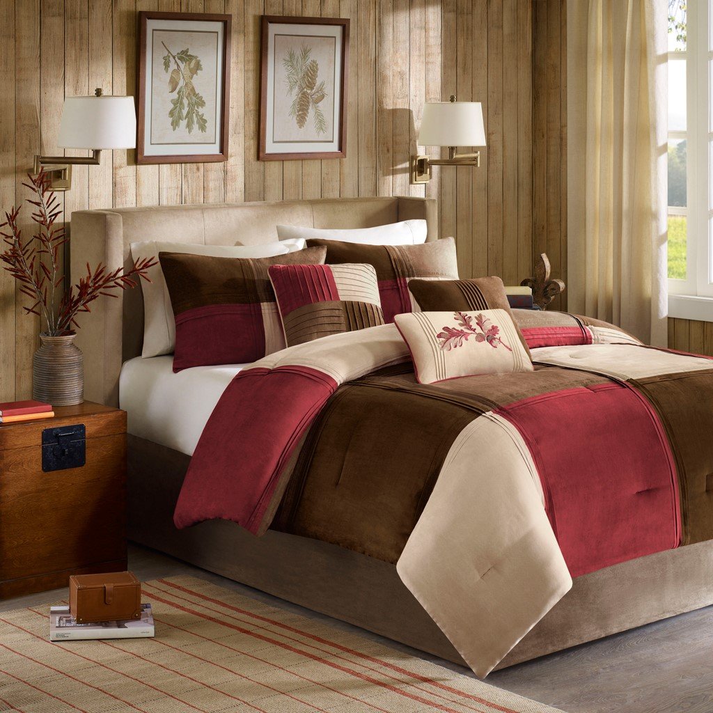 Jackson Blocks Red 7-Piece Comforter Set Comforter Sets By Olliix/JLA HOME (E & E Co., Ltd)