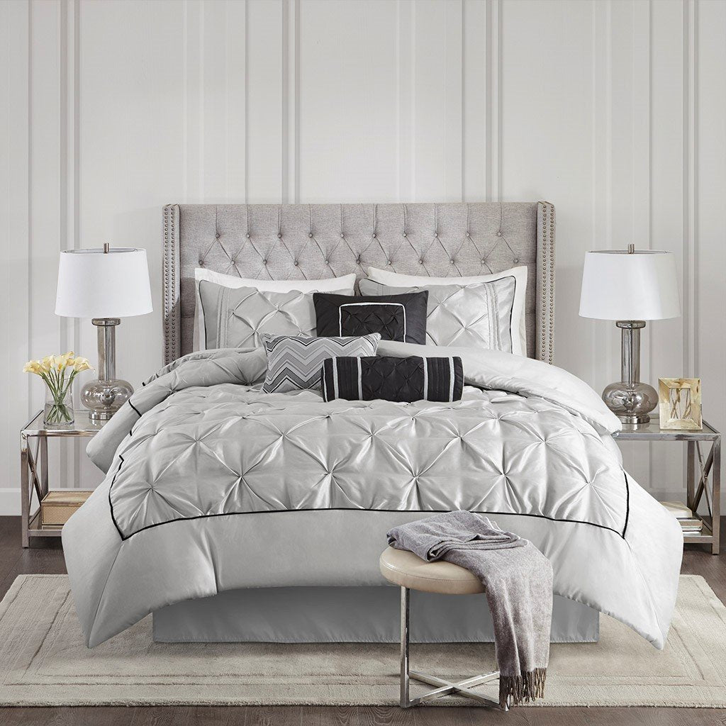 Laurel Grey 7-Piece Comforter Set Comforter Sets By Olliix/JLA HOME (E & E Co., Ltd)