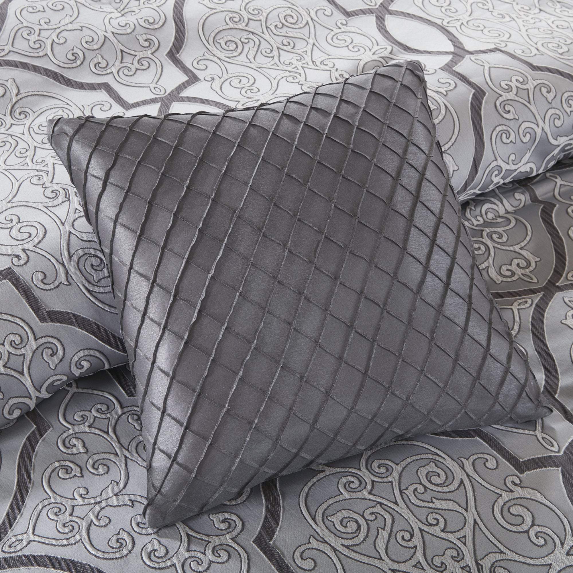 Lavine Silver 12-Piece Comforter Set Comforter Sets By Olliix/JLA HOME (E & E Co., Ltd)