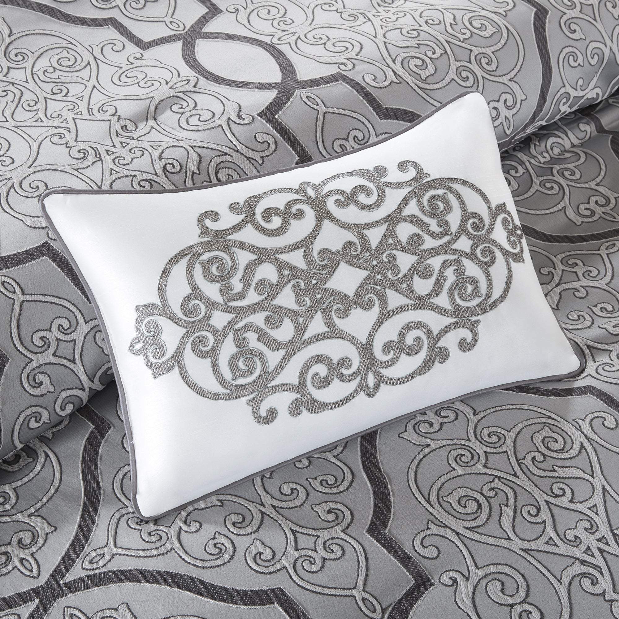 Lavine Silver 12-Piece Comforter Set Comforter Sets By Olliix/JLA HOME (E & E Co., Ltd)