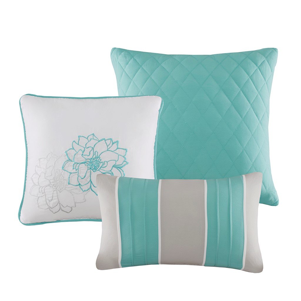 Lola Aqua 7-Piece Comforter Set Comforter Sets By Olliix/JLA HOME (E & E Co., Ltd)