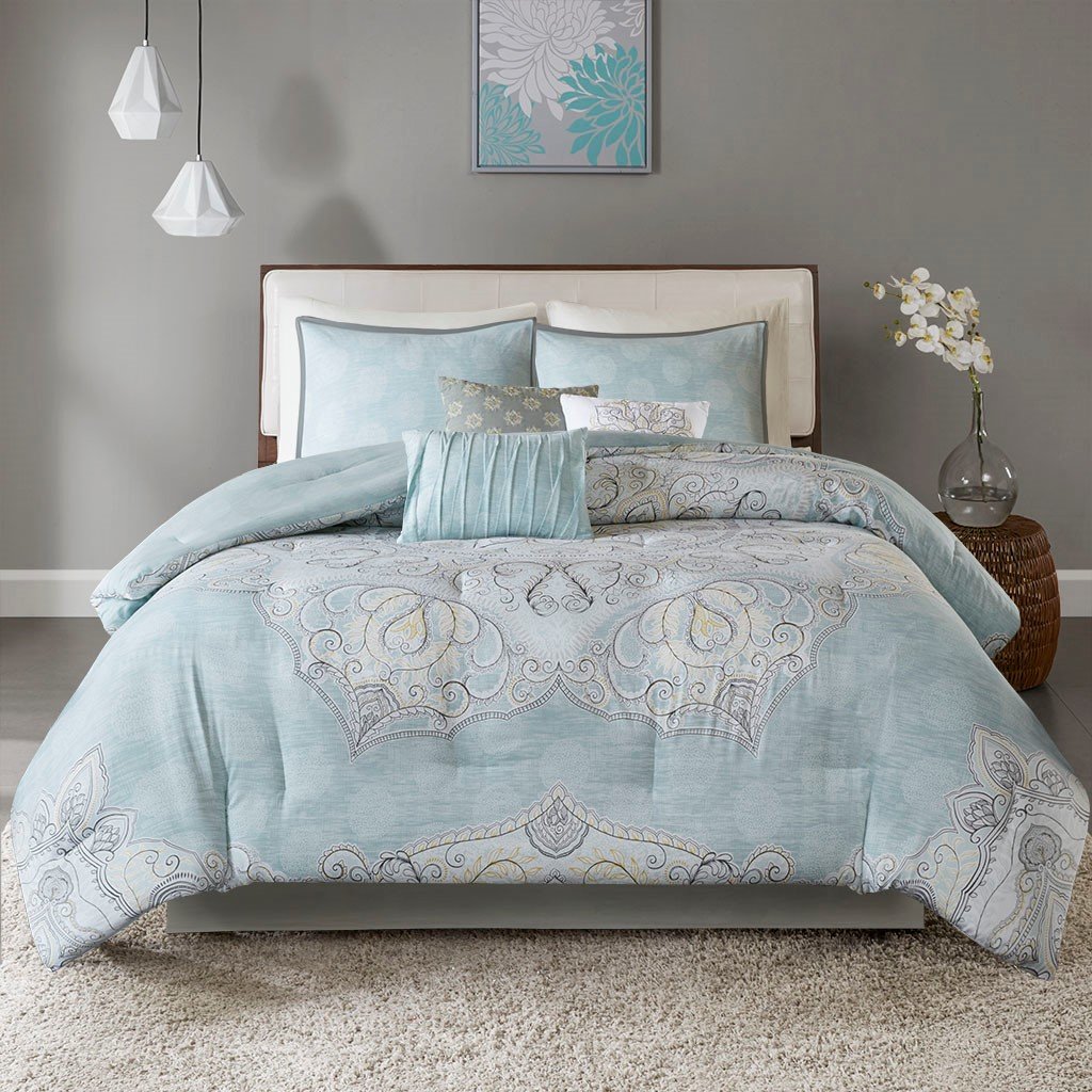 Nebraska Seafoam 7-Piece Comforter Set Comforter Sets By Olliix/JLA HOME (E & E Co., Ltd)