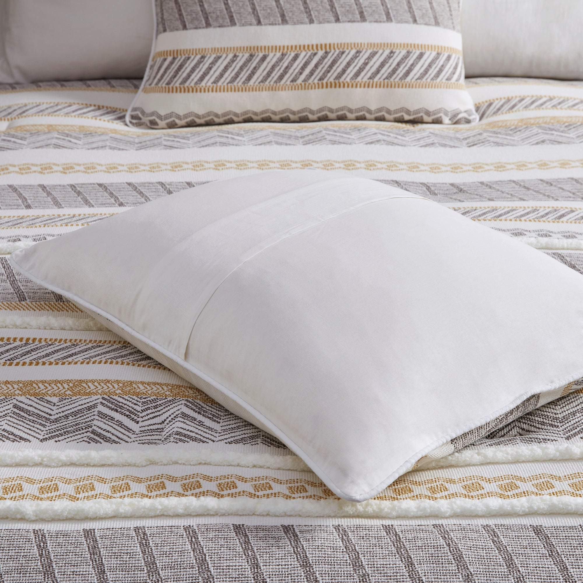 Newton Yellow/Charcoal 5-Piece Comforter Set Comforter Sets By Olliix/JLA HOME (E & E Co., Ltd)