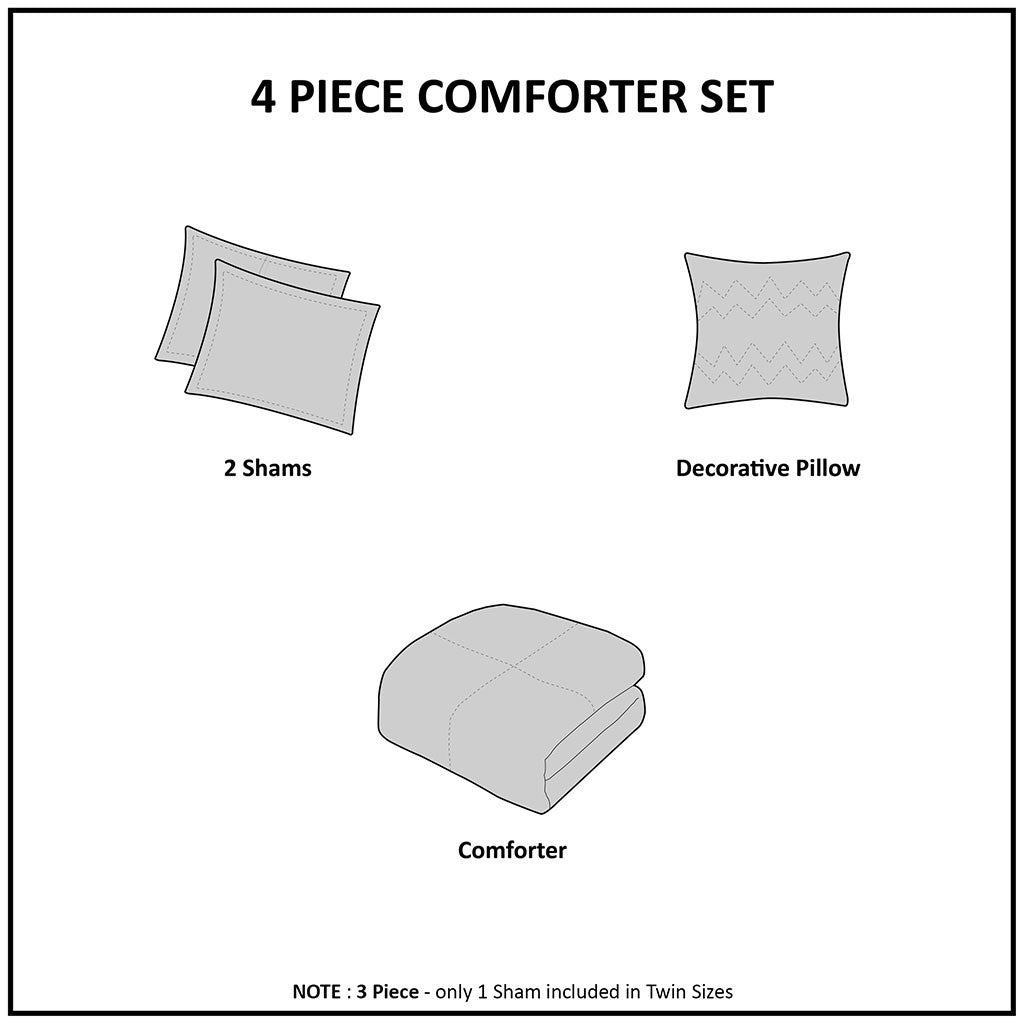 Prelude 4 Piece Microsculpt Comforter Set
