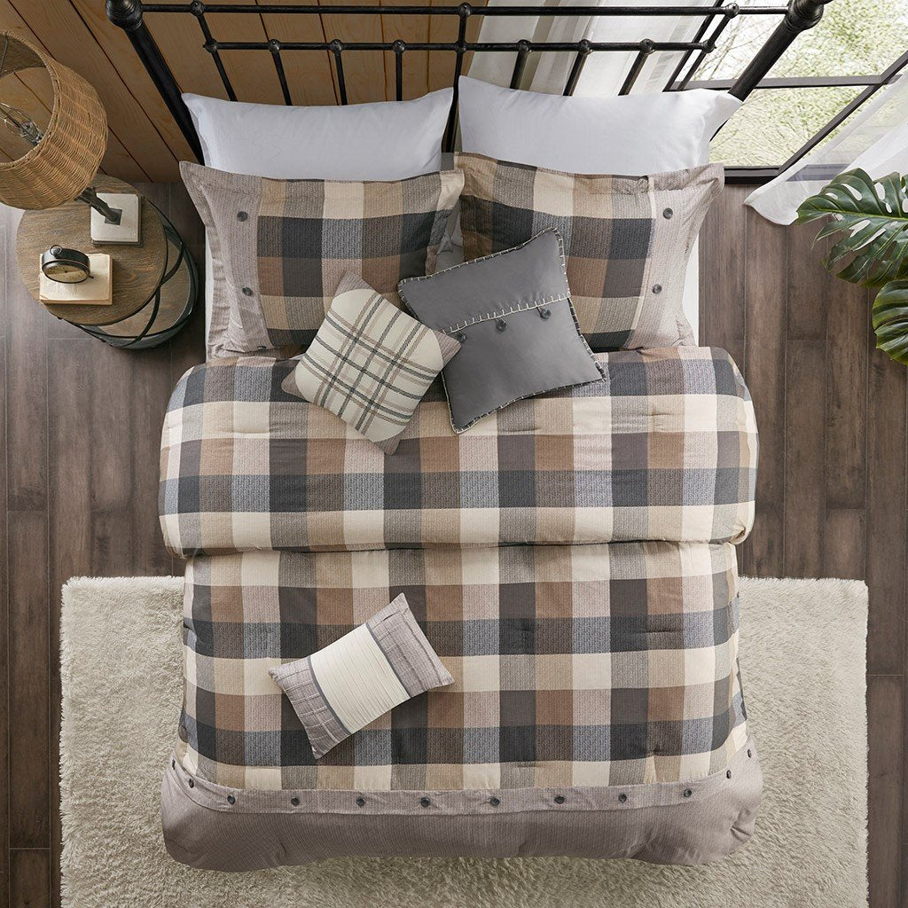 Ridge Neutral 7-Piece Comforter Set Comforter Sets By Olliix/JLA HOME (E & E Co., Ltd)