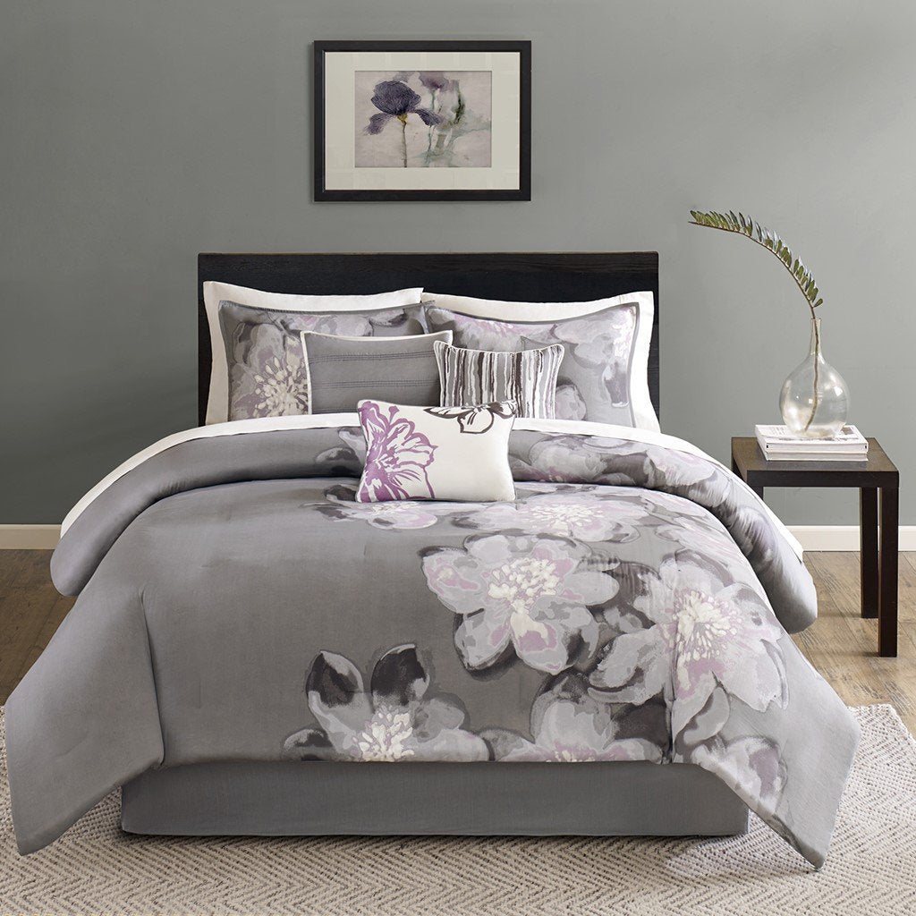 Serena Grey 7-Piece Comforter Set Comforter Sets By Olliix/JLA HOME (E & E Co., Ltd)