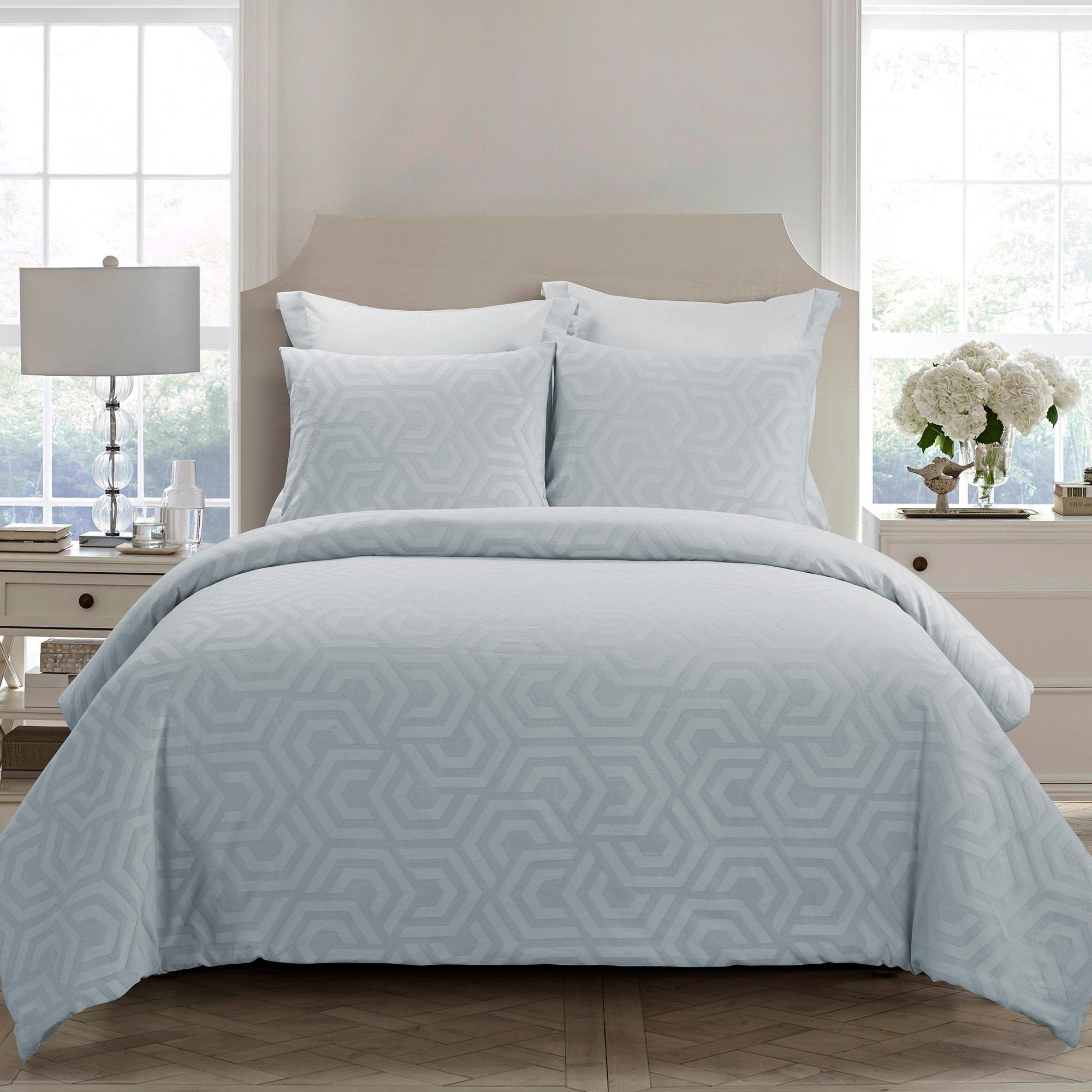 Seville Soft Blue 3-Piece Comforter Set Comforter Sets By Donna Sharp