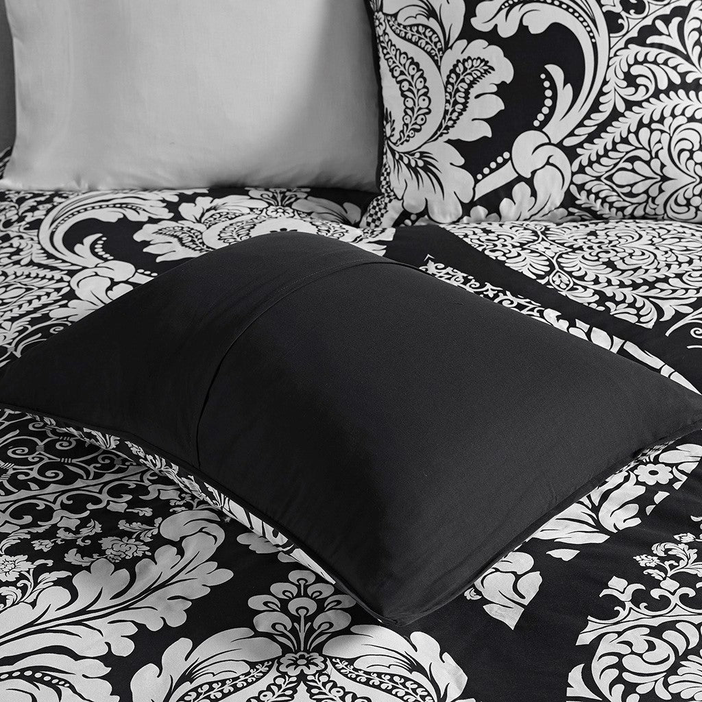 Vienna 7 Piece Cotton Printed Black Comforter Set