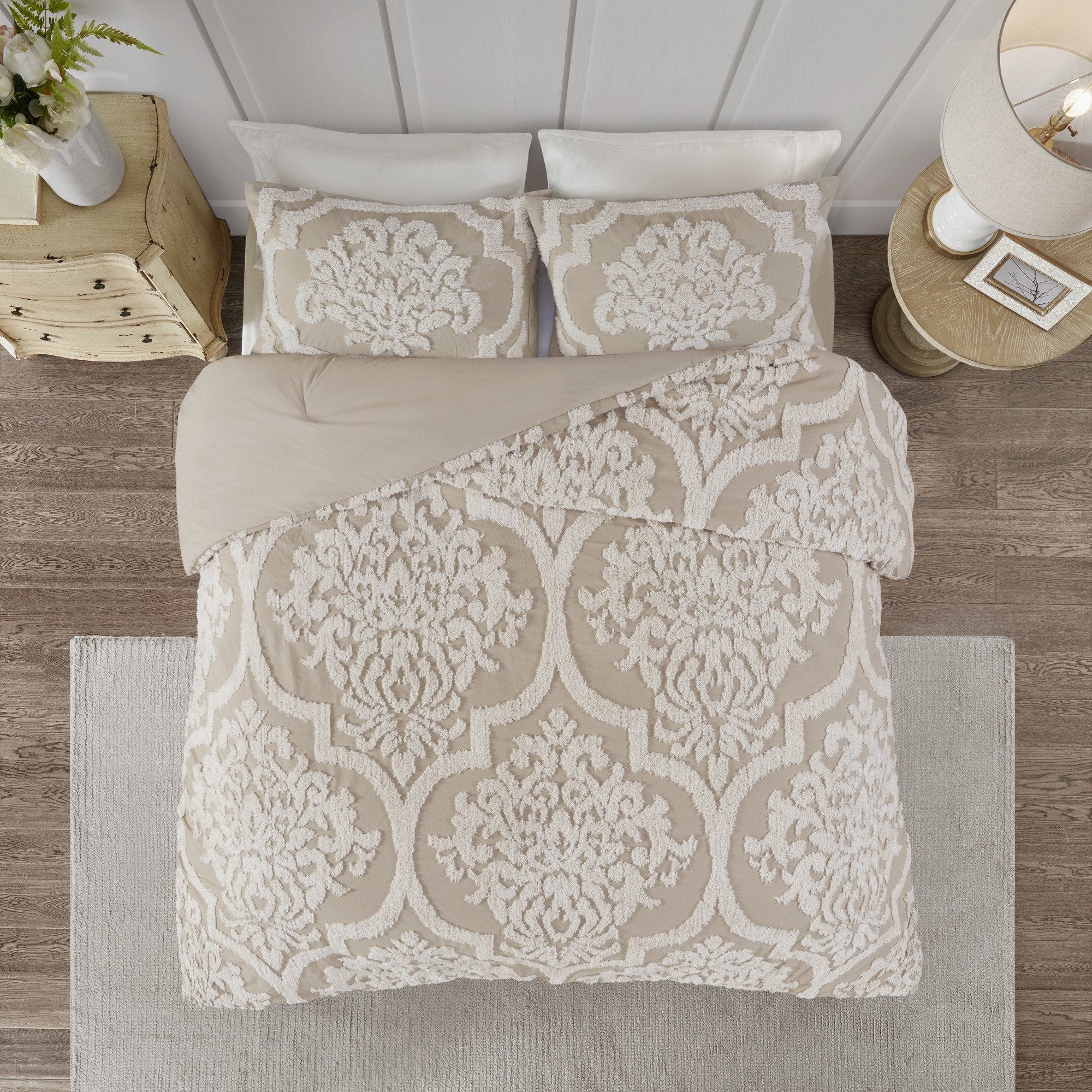Viola Taupe 3-Piece Comforter Set Comforter Sets By Olliix/JLA HOME (E & E Co., Ltd)