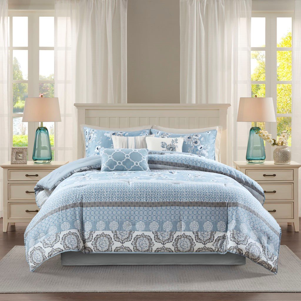 Willa Blue 7-Piece Comforter Set Comforter Sets By Olliix/JLA HOME (E & E Co., Ltd)