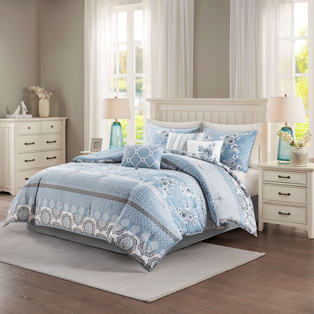 Willa Blue 7-Piece Comforter Set Comforter Sets By Olliix/JLA HOME (E & E Co., Ltd)