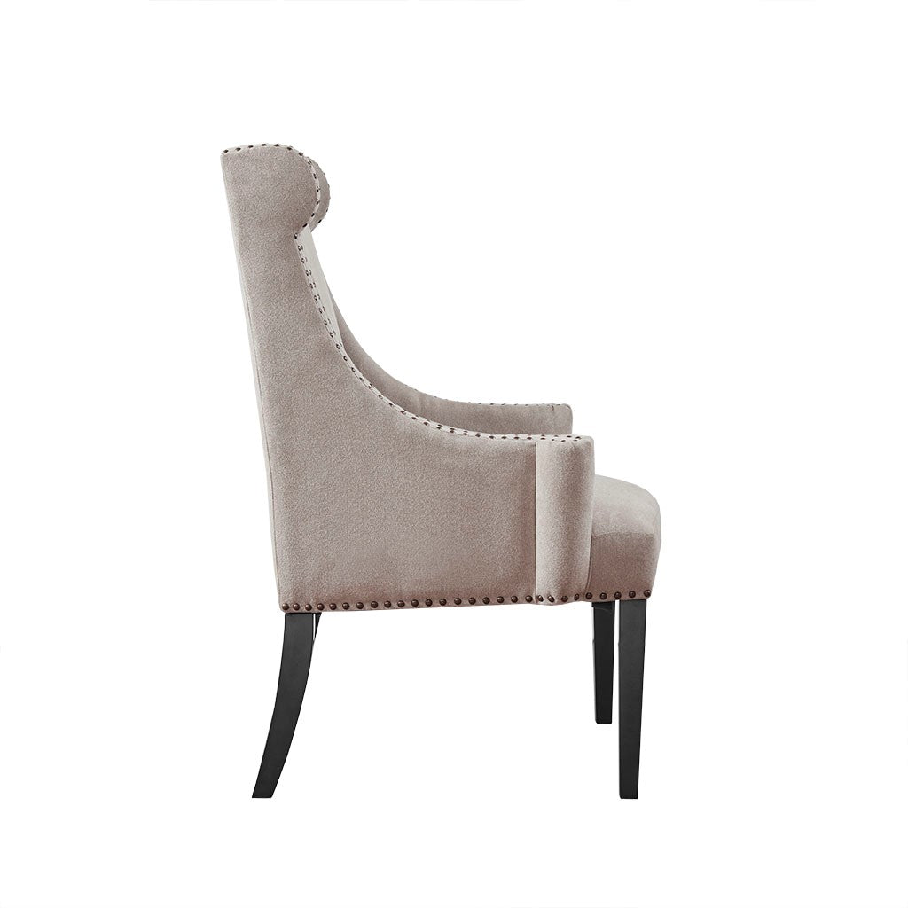 Marcel High Back Taupe Wing Chair