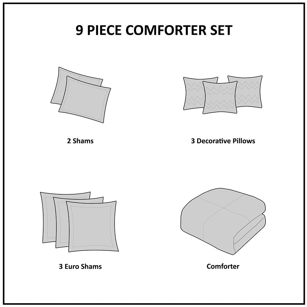 Grace Geometric Jacquard Comforter Set