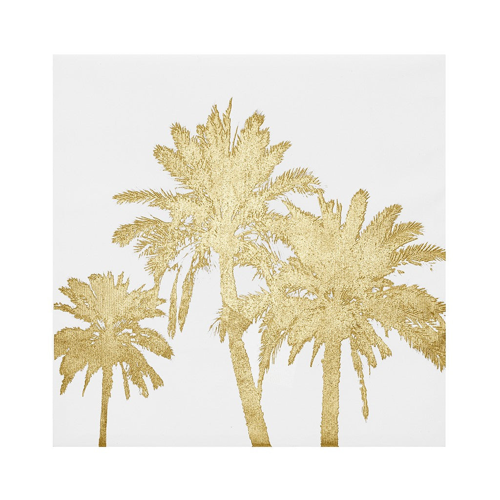 Gold Palms Gold Foil Embellished Canvas