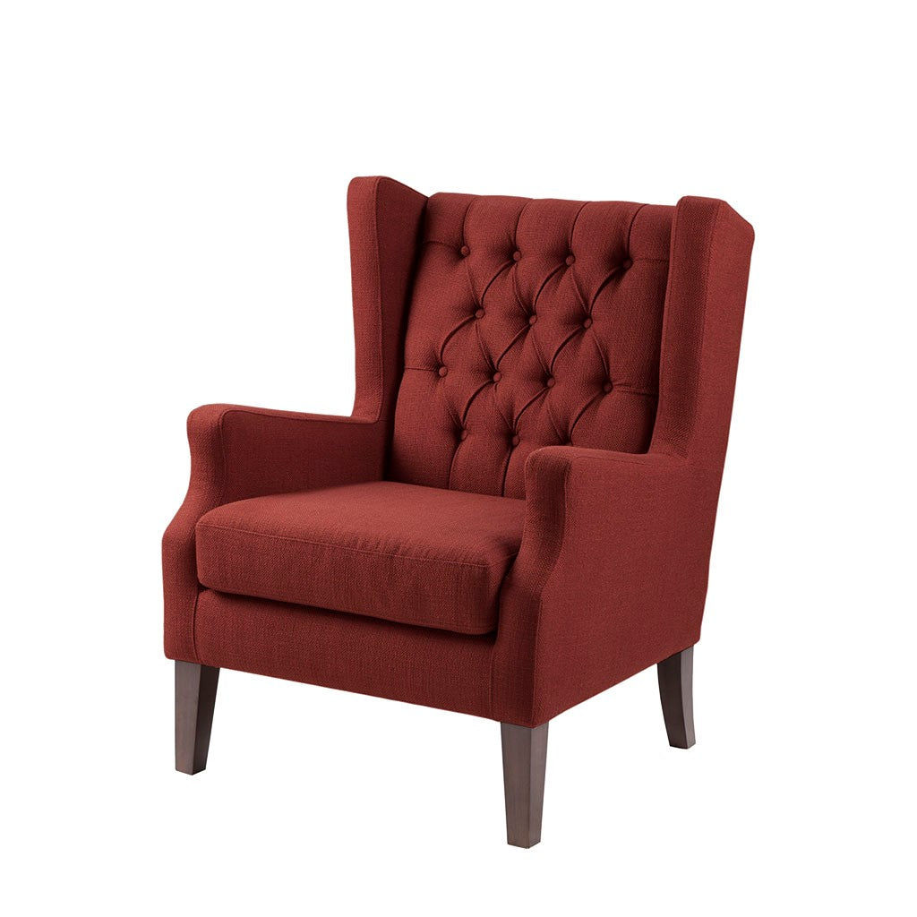 Maxwell Button Tufted Red Wing Chair