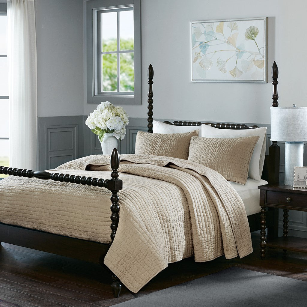 Serene Cotton Hand Quilted Coverlet Set