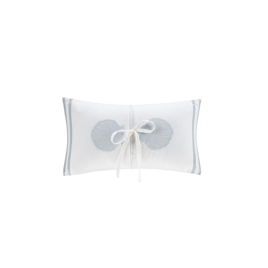 Crystal Beach Embroidered Oblong Pillow