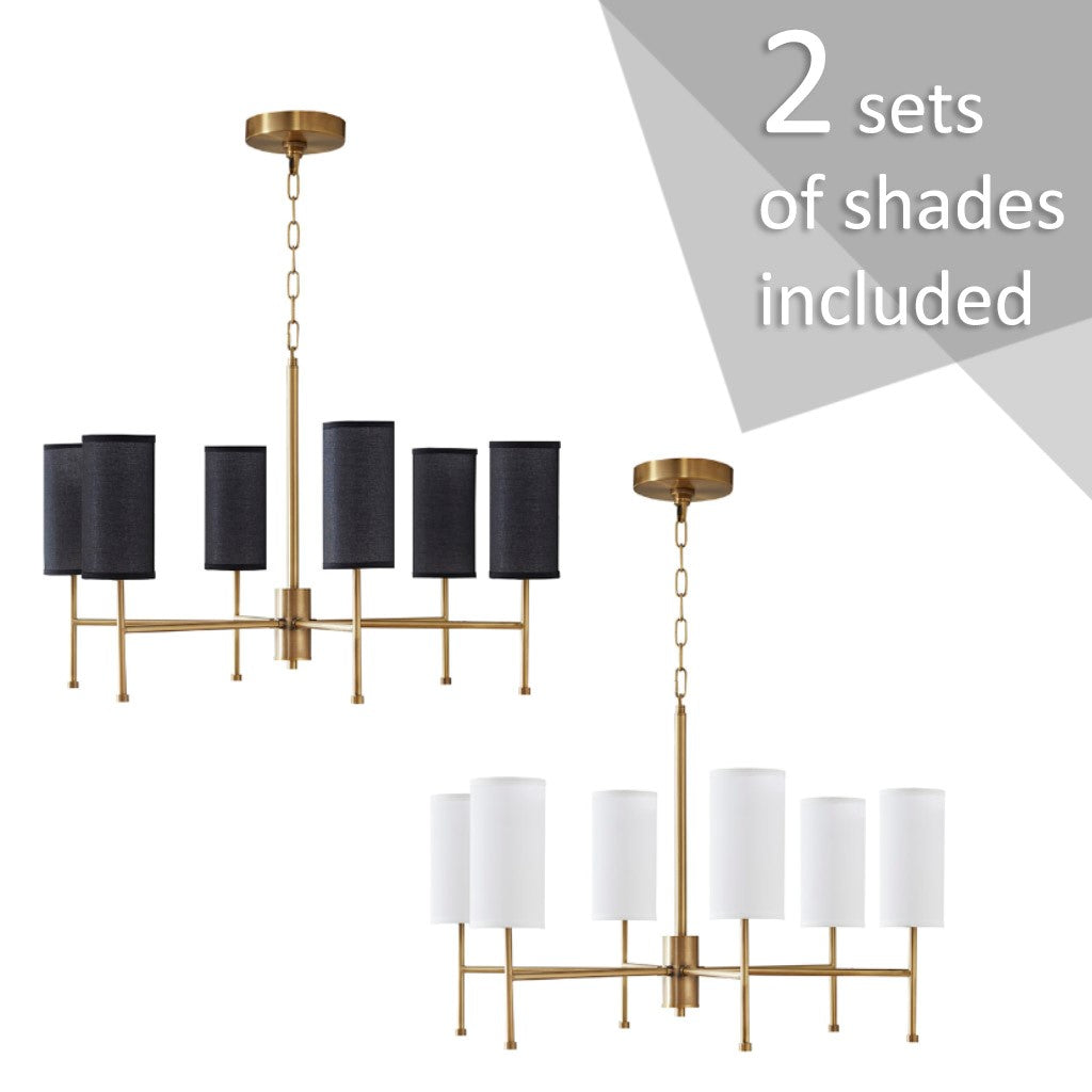 Maria Gold 6-Light Chandelier with Multi Shade Options